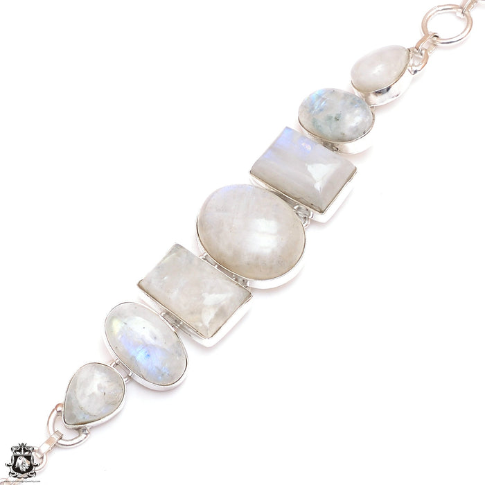 Rainbow Moonstone Genuine Gemstone Bracelet B4523