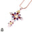 Exclusive! Multi Stone Cross Pendant & 3MM Italian Chain P9841