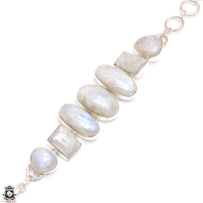 Rainbow Moonstone Genuine Gemstone Bracelet B4495