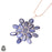 Genuine Sapphire Flower Pendant & 3MM Italian Chain P9634