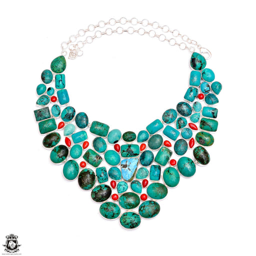 All the Right Vibes! Number 8 & Kingman Turquoise Combo Genuine Gemstone Necklace BNC20