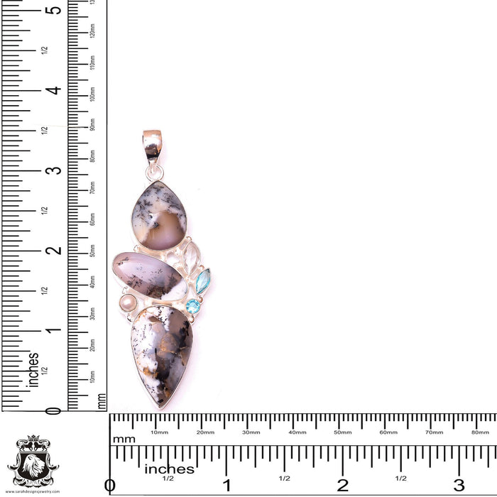 Merlinite Dendritic Opal Pendant & 3MM Italian Chain P10064