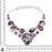 Chevron Amethyst Pearl Necklace Bracelet Dangle Earrings SET1149