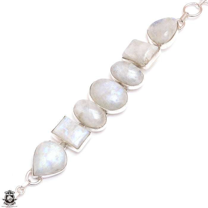 Rainbow Moonstone Genuine Gemstone Bracelet B4506