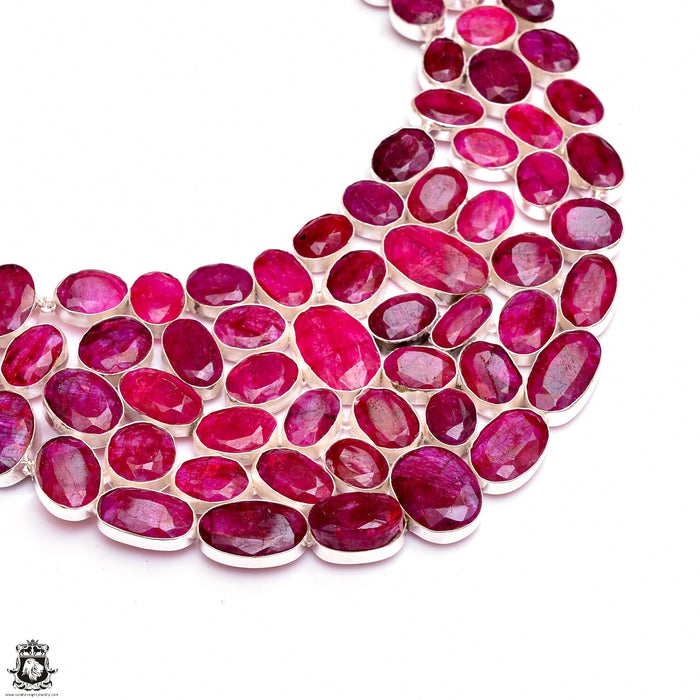 EXOTIC Flare! Kashmir Ruby Genuine Gemstone Necklace BNC15