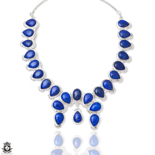 AAA Grade Lapis Lazuli Squash Blossom Statement Necklace BN42