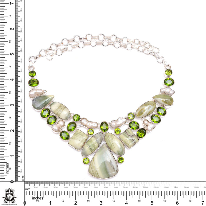 Washington Serpentine Pearl Necklace Bracelet Dangle Earrings SET1145