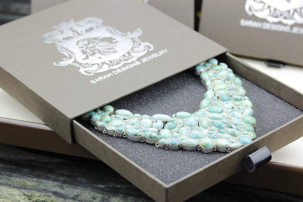 Colorado Mined Cripple Creek Turquoise Silver Earrings Bracelet Necklace Set SET1230