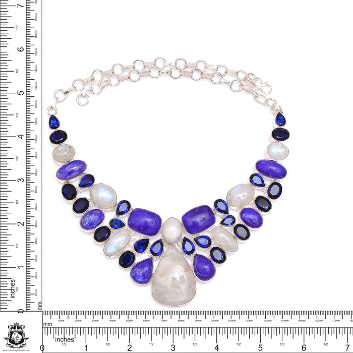 Neon Irradiated Moonstone Iolite Necklace Bracelet Earrings SET1144