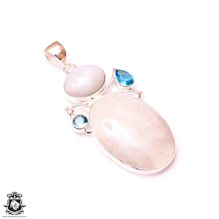 Rainbow Moonstone Pendant & 3MM Italian Chain P10048