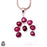 Kashmir Ruby Native Squash Blossom Pendant & 3MM Italian Chain P10067