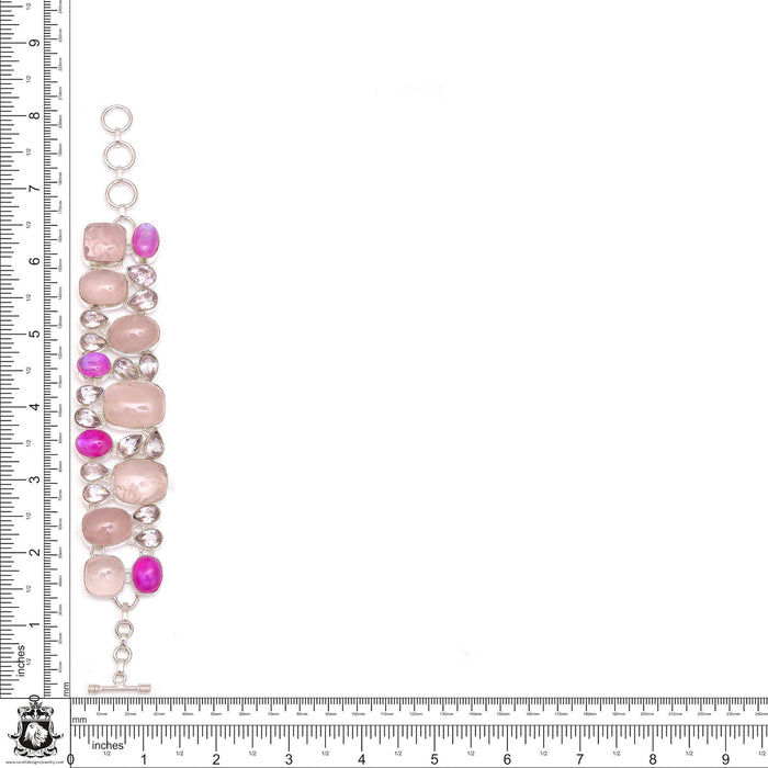 Lilac Amethyst Pink Moonstone Necklace Bracelet Earrings SET1155
