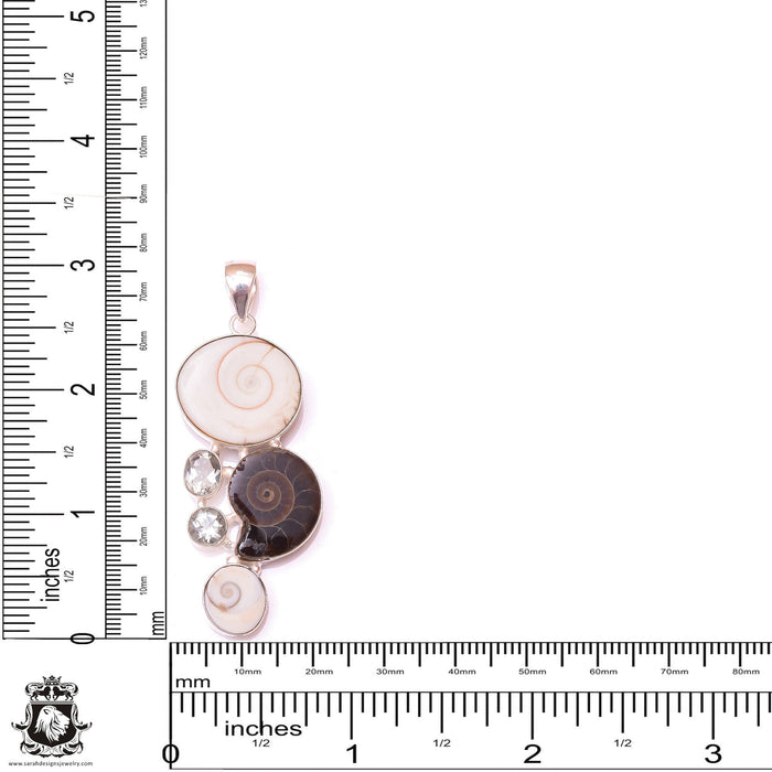 Shiva Shell Ammonite Pendant & 3MM Italian Chain P9811
