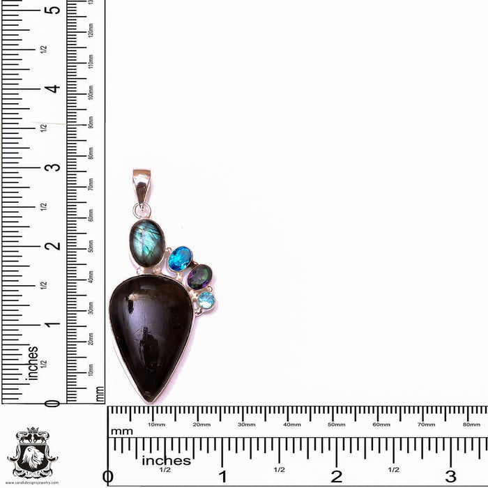 Rare Find! Blue Labradorite Pendant & 3MM Italian Chain P9869