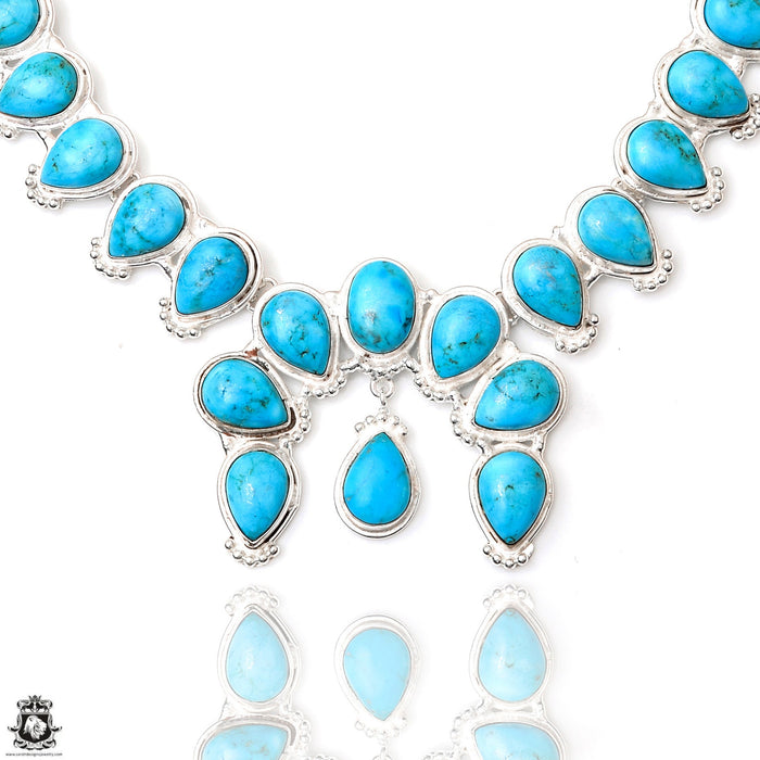 Morenci Turquoise Squash Blossom Statement Necklace BN10