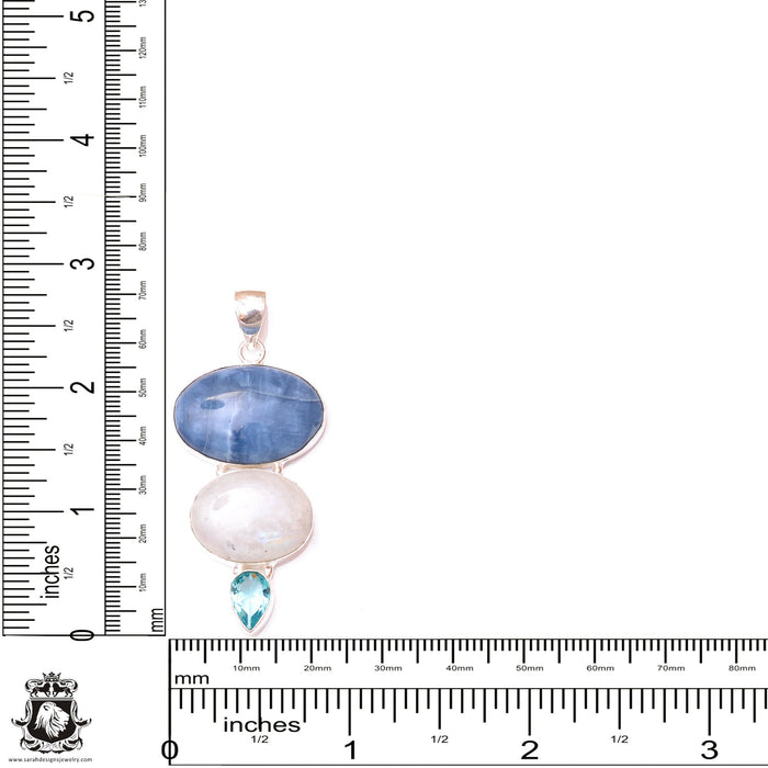 Owyhee Opal Moonstone Pendant & 3MM Italian Chain P9639