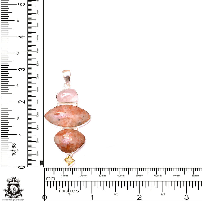 Peach Oregon Schiller Sunstone Pendant & 3MM Italian Chain P9605