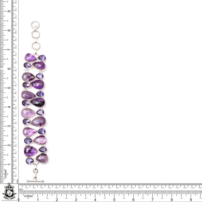 Auralite 23 Trapiche Amethyst Super 7 Silver Earrings Bracelet Necklace Set SET1178