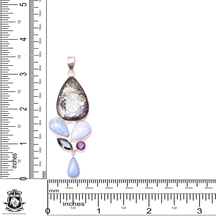 Marcasite Owyhee Opal Pendant & 3MM Italian Chain P9852