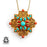 Extreme Details Turquoise Coral Tibetan Star Ghau Amulet Prayer Box Pendant Np15