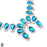 Irradiated Blue Topaz Squash Blossom Statement Necklace BN43