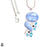 3 Inch Owyhee Opal Blue Topaz Black Tourmaline Pendant & Chain P9476