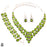 621± Carats Combined Olivine Peridot Silver Earrings Bracelet Necklace Set SET1214