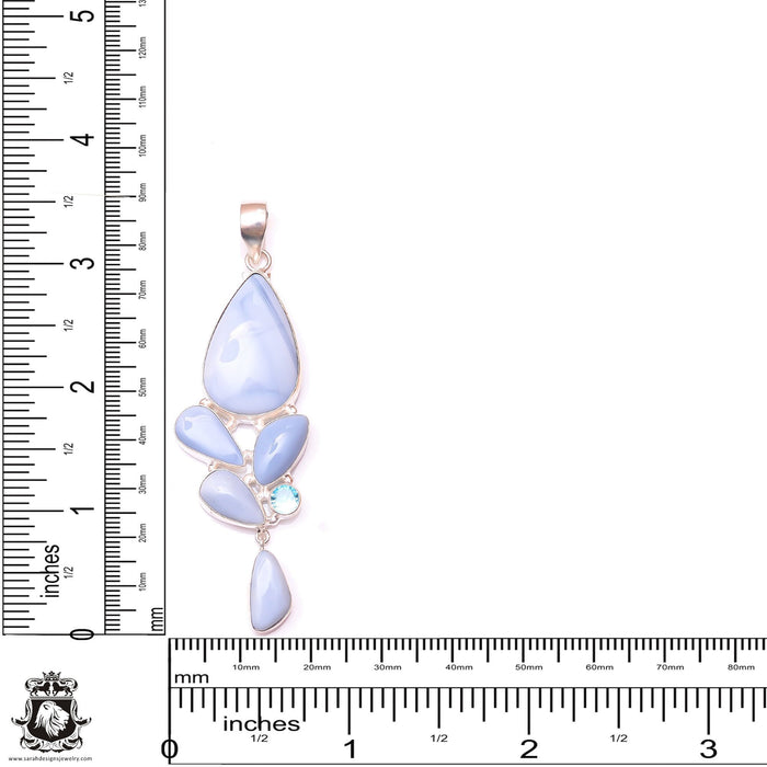Owyhee Opal Aquamarine Pendant & 3MM Italian Chain P9854