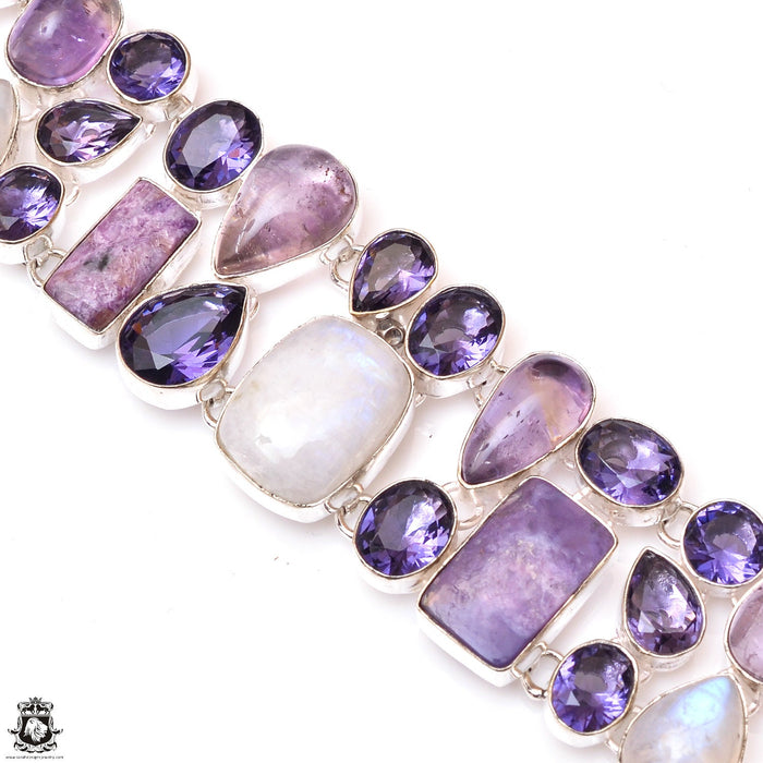 Charoite Moonstone Ametrine Silver Earrings Bracelet Necklace Set SET1174