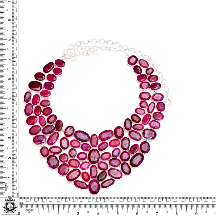 NOT For The Faint Of Heart! 1312 (±) Carats Combined Kashmir Ruby Genuine Gemstone Necklace BNC5