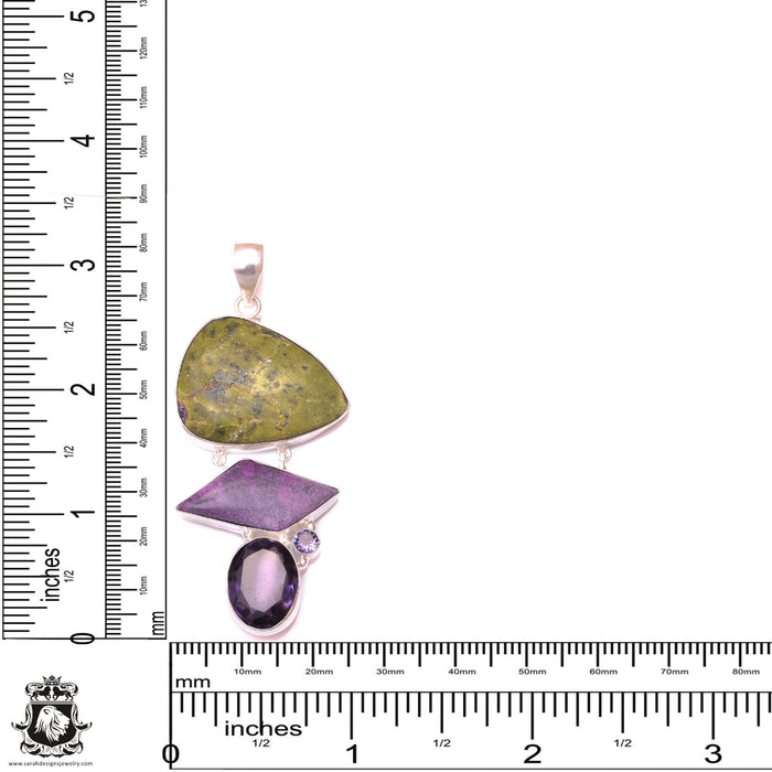 Purpurite Purple Turquoise Pendant & 3MM Italian Chain P9714