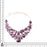 African Chevron Amethyst Silver Earrings Bracelet Necklace Set SET1226