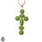 Green Mojave Turquoise Southwestern Cross Pendant & 3MM Italian Chain P10076