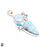 Larimar Osaka Pearl Blue Topaz 3 Inch Owyhee Opal Pendant & Chain P9423