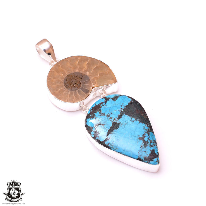 Ammonite Number 8 Turquoise Pendant & 3MM Italian Chain P10090