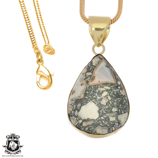 Malinga Jasper 24K Gold Plated Pendant  GPH950