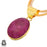 Ceylon Ruby 24K Gold Plated Pendant 3mm Snake Chain GPH1259