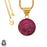 Ceylon Ruby 24K Gold Plated Pendant 3mm Snake Chain GPH1267