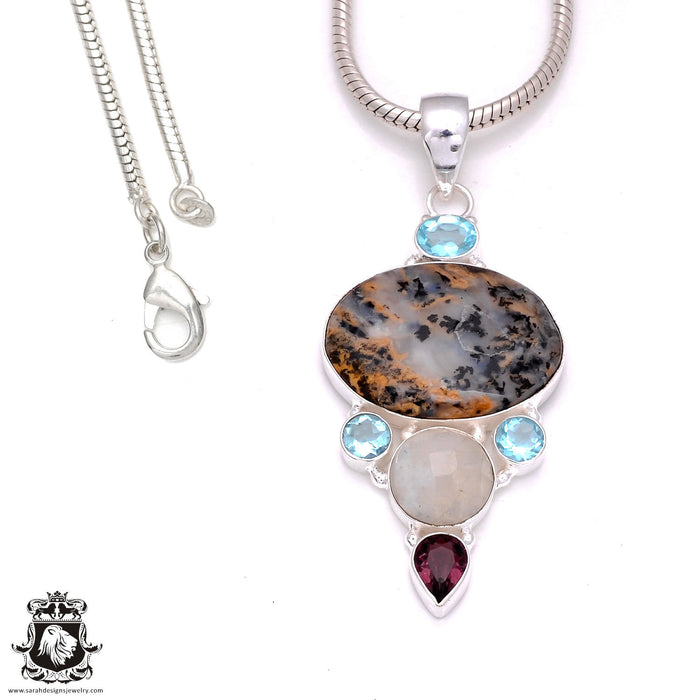 Dendritic Opal Pendant & Chain P8009