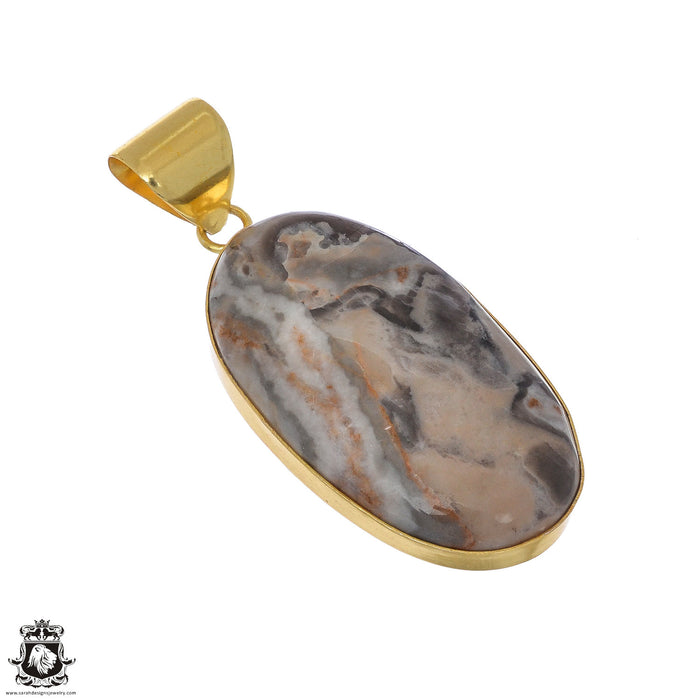 Porcelain Jasper 24K Gold Plated Pendant  GPH1076