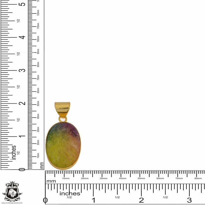 Rainbow Stalactite 24K Gold Plated Pendant  GPH1149