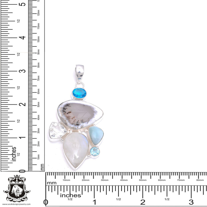 Merlinite Dendritic Opal Pendant & Chain P7891