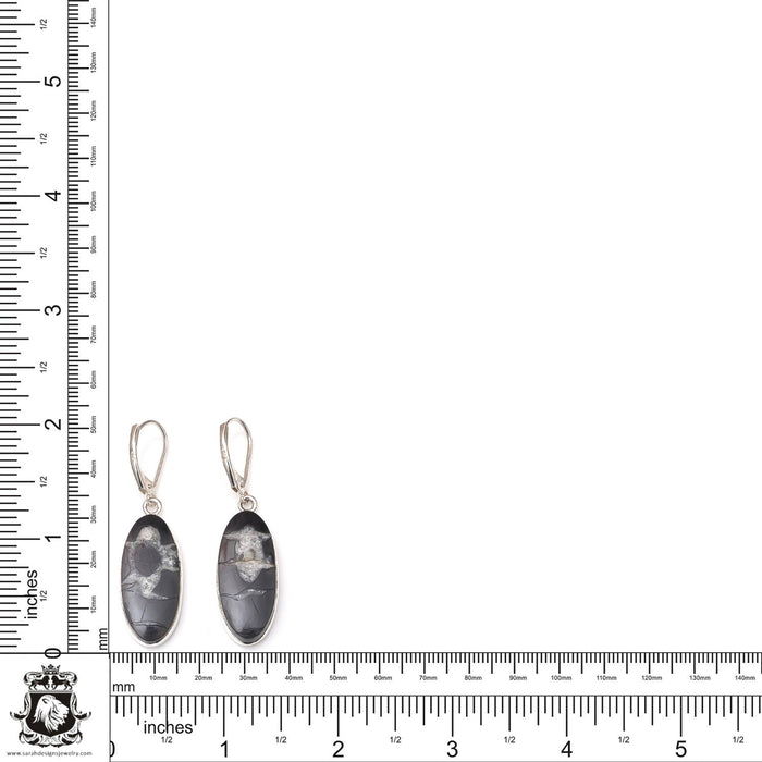 2 Inch Septarian Nodule 925 SOLID Sterling Silver Leverback Earrings E160