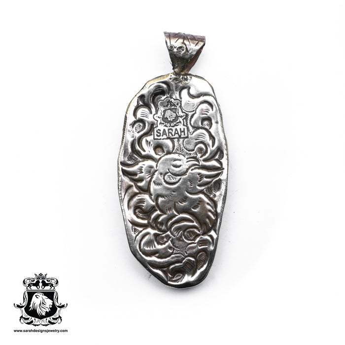Dragon Curled up in the Wind Tibetan Repousse Silver Pendant 4MM Chain N255