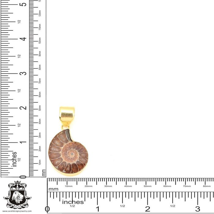 Ammonite 24K Gold Plated Pendant  GPH681