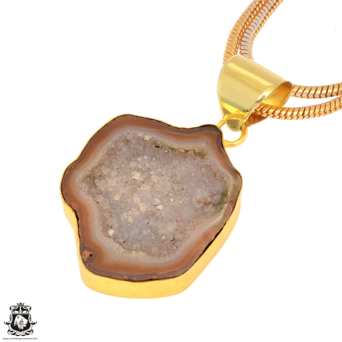 Tabasco Geode 24K Gold Plated Pendant  GPH1047