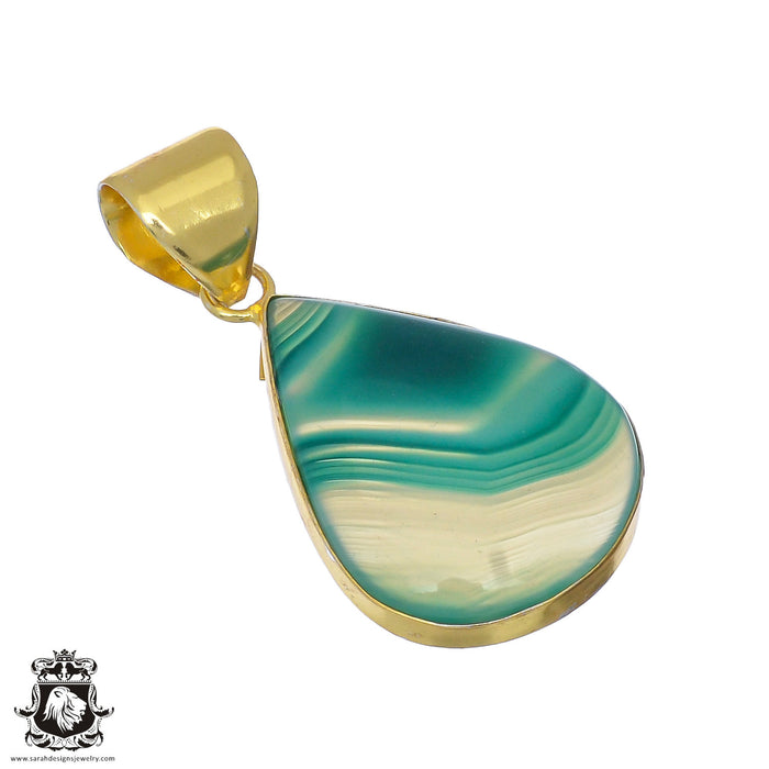 Banded Agate 24K Gold Plated Pendant  GPH849