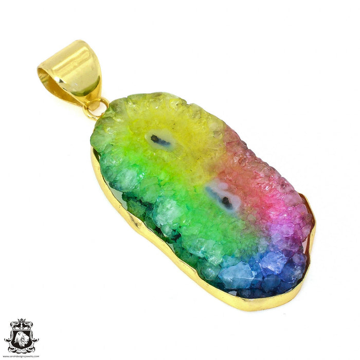 Rainbow Stalactite 24K Gold Plated Pendant  GPH1208