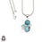 Larimar Blue Topaz Pendant & Chain P9281