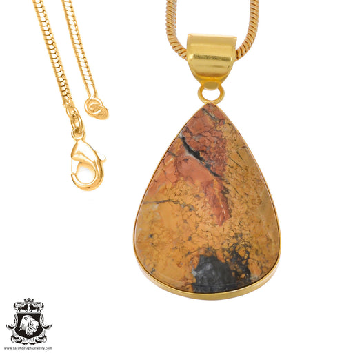 Malinga Jasper 24K Gold Plated Pendant  GPH1336